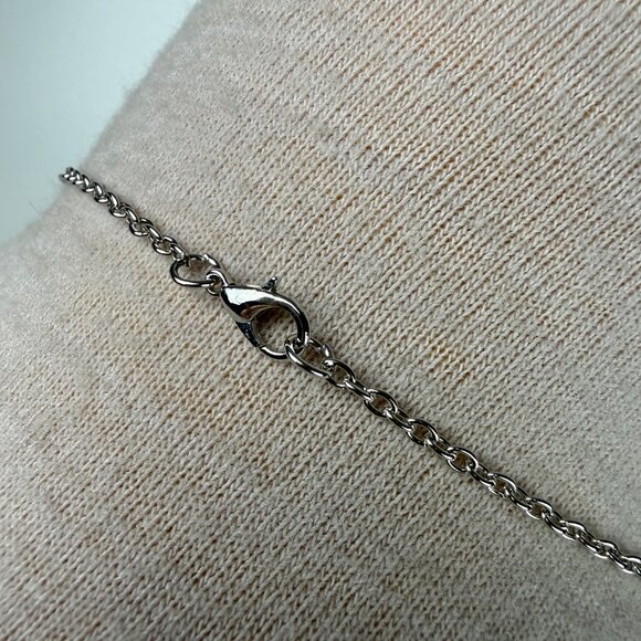 Ammonite Fossils and Real Fossil Silver Tone Pendant on Silver Tone Chain 20" - Picture 5 of 6